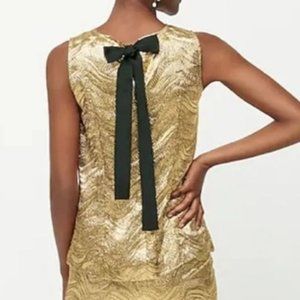 NWT JCREW COLLECTION Bow Back Top Metallic